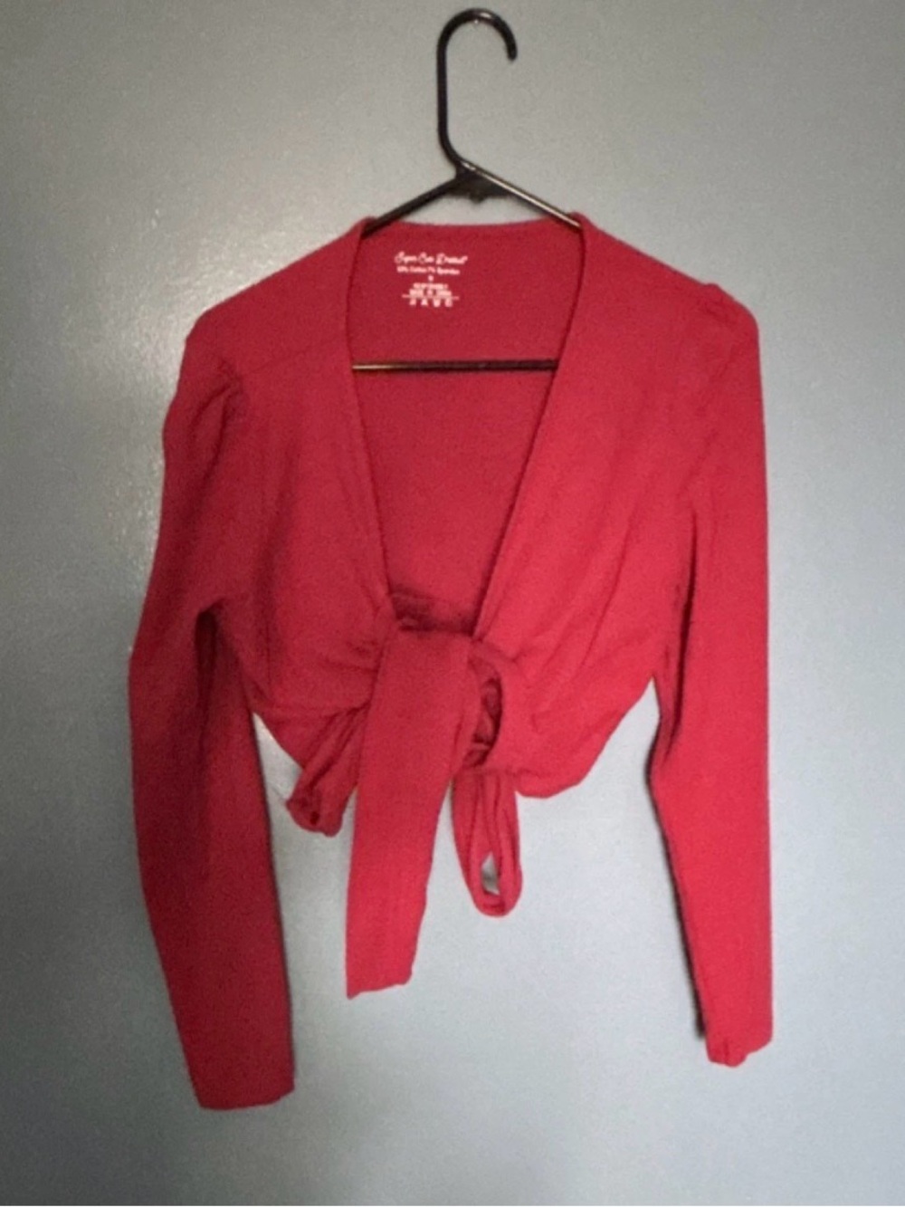 Super Cute Dresses Red Tie-Front Women's Cardigan